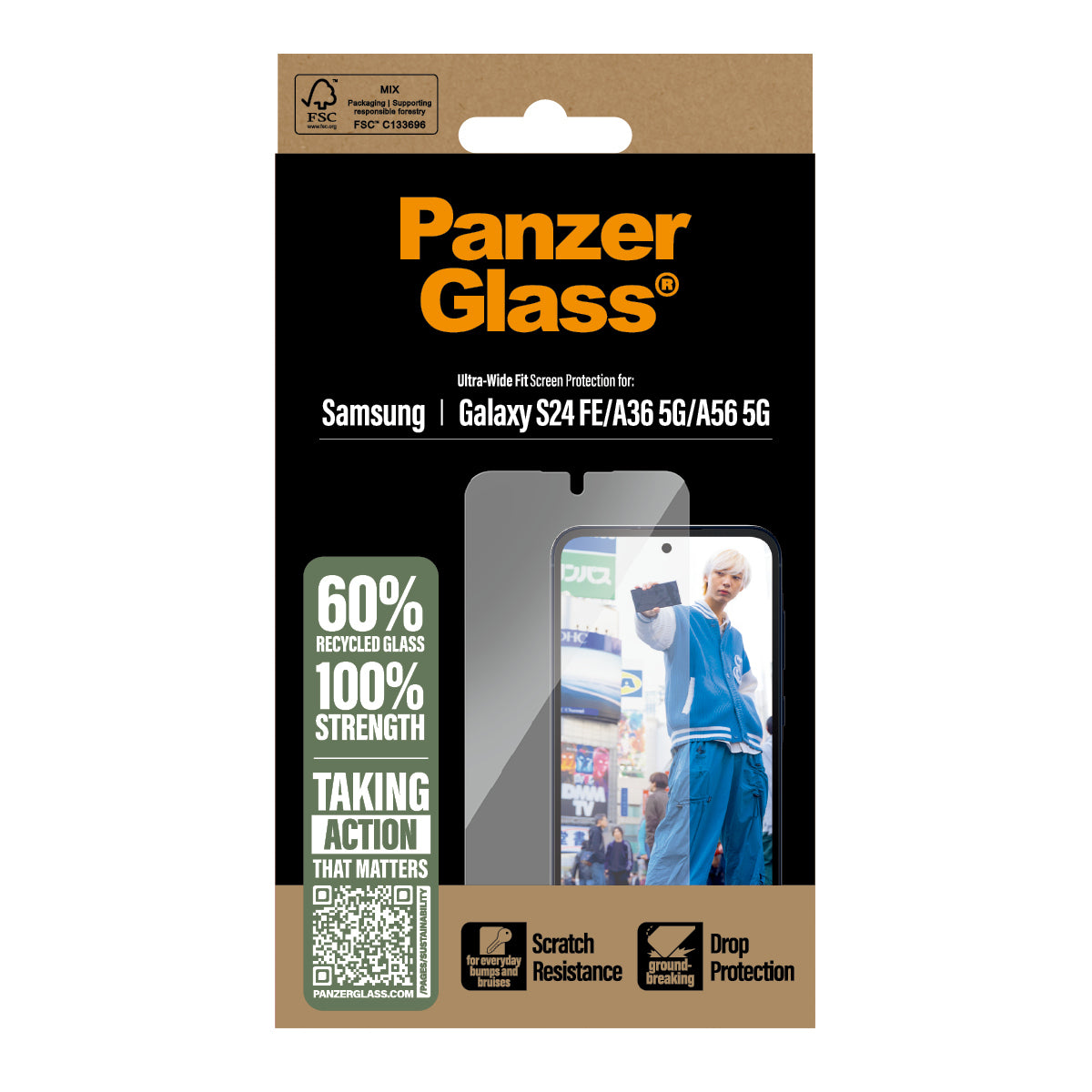 PanzerGlass PanzerGlass ® Screen Protector Samsung Galaxy S24 FE | A36 5G | A56 5G | Ultra-Wide Fit Protection d'écran transparent 1 pièce(s)