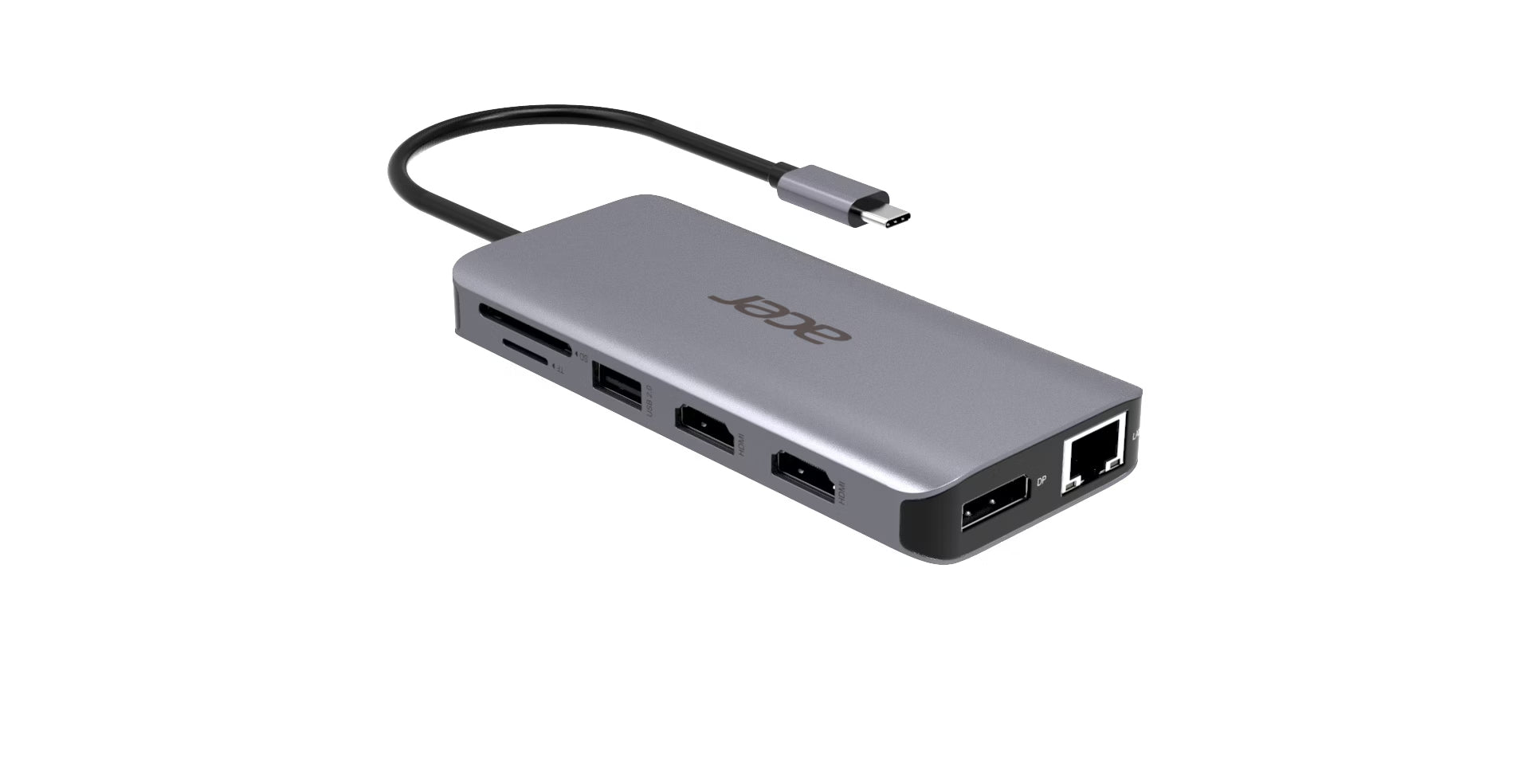 Acer 12-in-1 Type-C Dongle Avec fil USB 3.2 Gen 1 (3.1 Gen 1) Type-C Argent