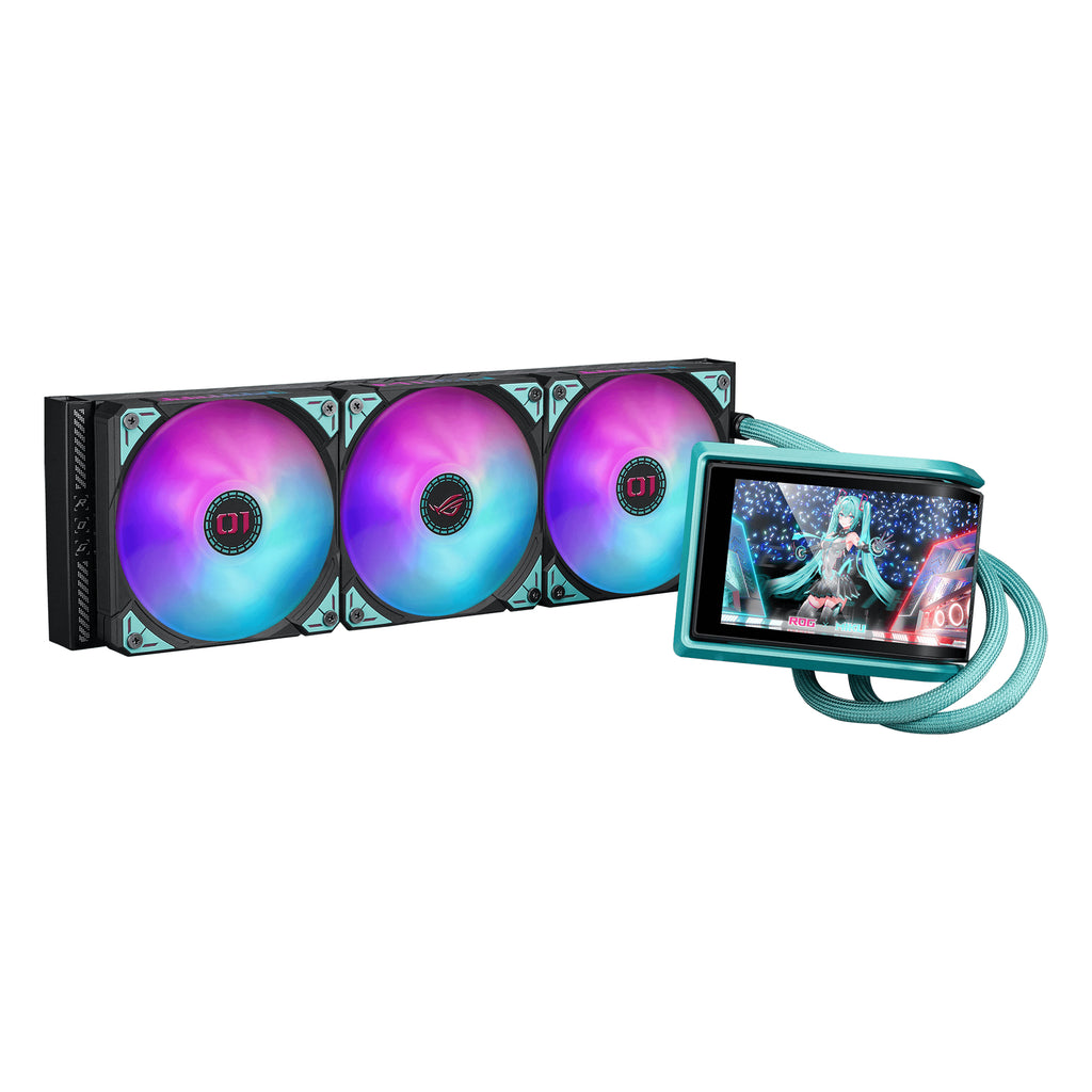 ASUS ROG RYUO IV 360 ARGB Hatsune Miku Edition Processeur Refroidisseur de liquide tout-en-un 12 cm Noir, Turquoise