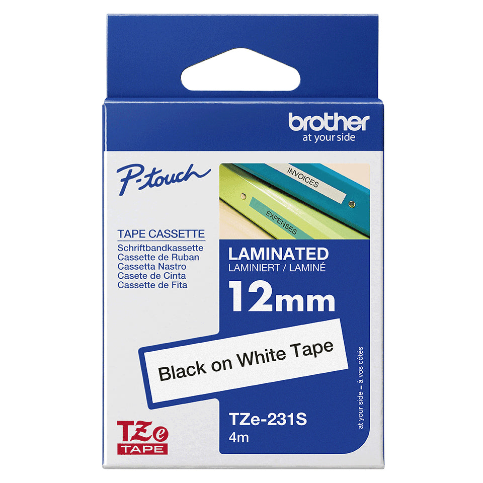 Brother TZE231S ruban d'étiquette Noir sur blanc TZe