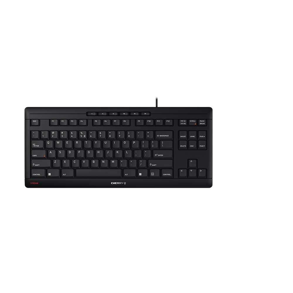 Cherry Stream Keyboard TKL Clavier USB QWERTY Anglais Noir