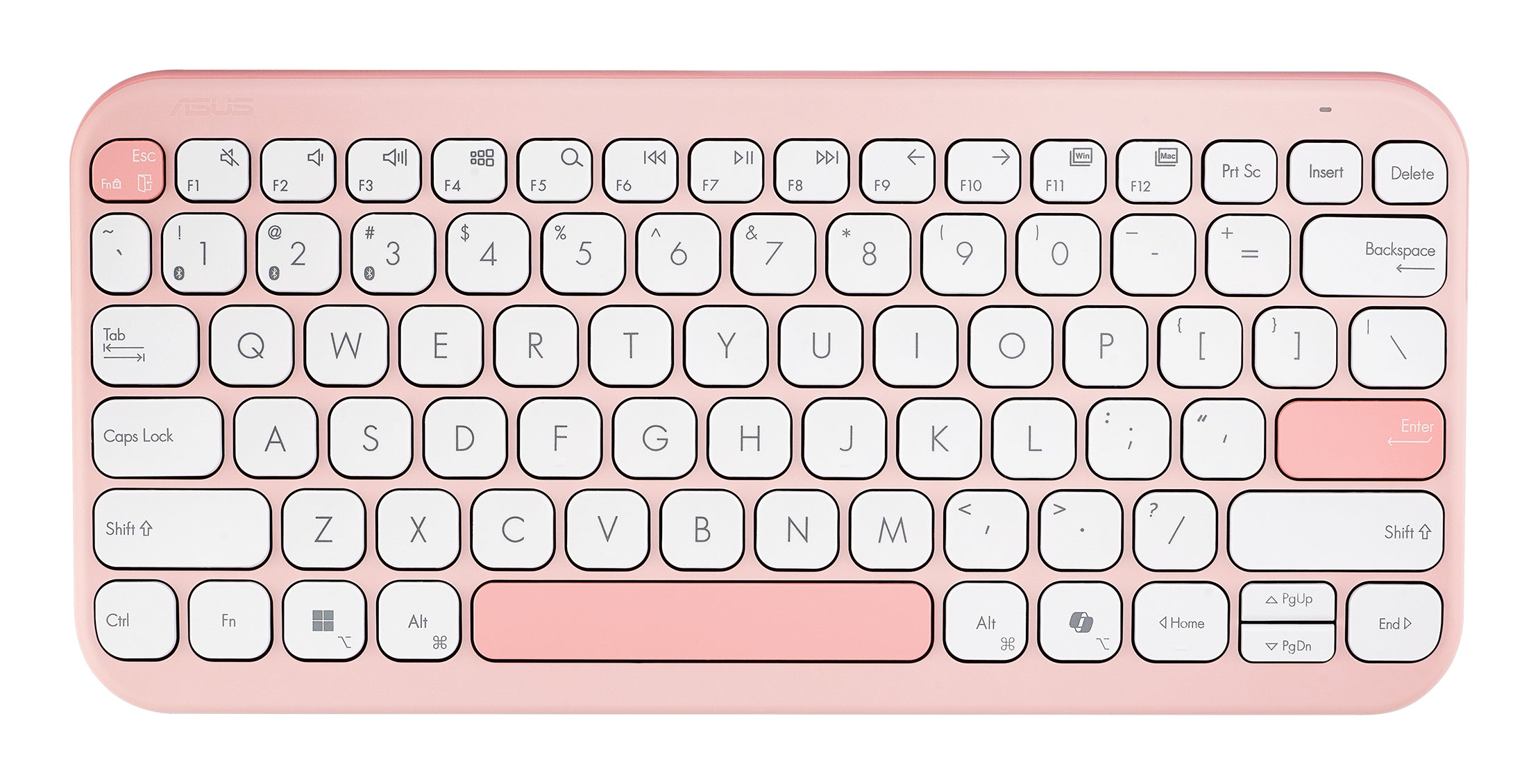 ASUS Marshmallow Keyboard KW100 clavier Maison Bluetooth QWERTZ Allemand Rose