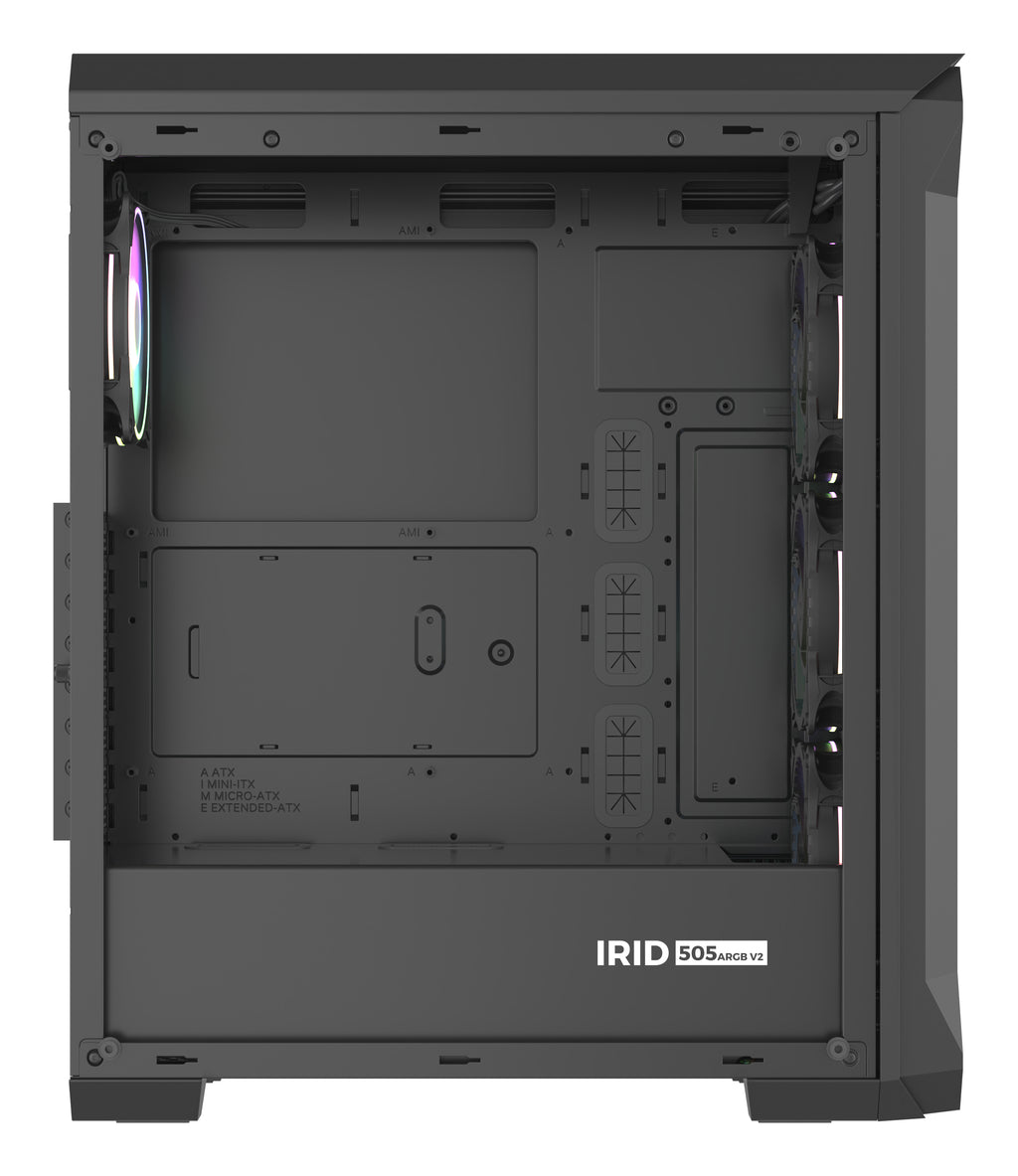 Boîtier PC Midi Tower Irid 505 ARGB, Noir et Transparent