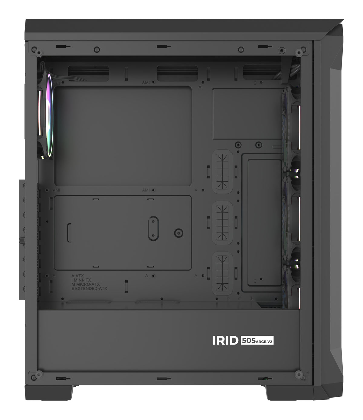 Boîtier PC Midi Tower Irid 505 ARGB, Noir et Transparent