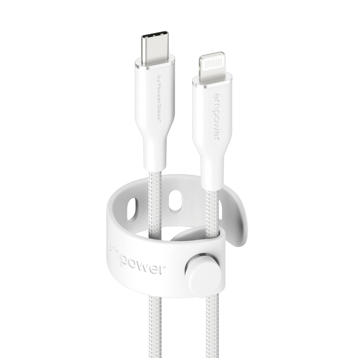 PanzerGlass empower™ by ® Racing 60W USB-C to Lightning Cable | USB 2.0 | 1.2M | Silver White câble USB Blanc