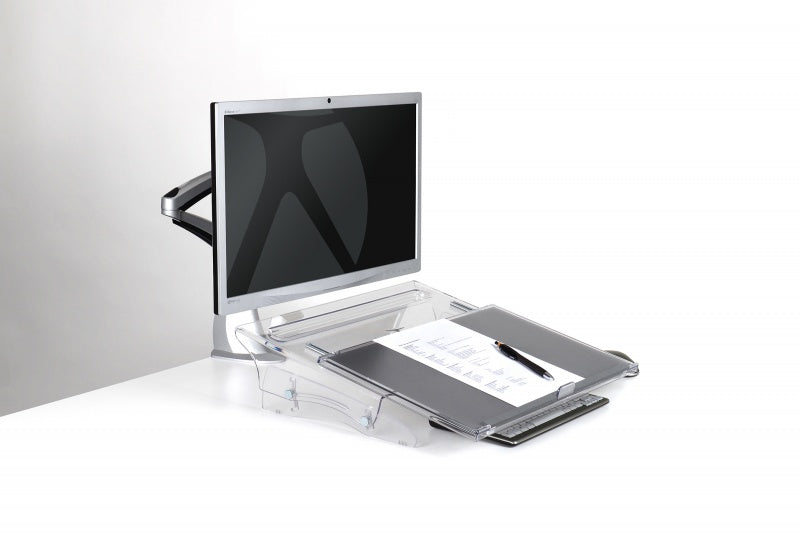 Porte-Documents et Pupitre d'Écriture FlexDesk 640, Gris Transparent