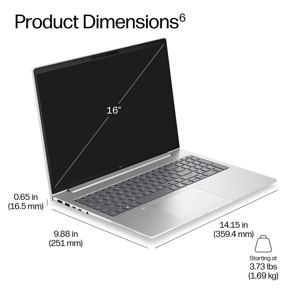 HP EB6G2i16 7 350 16 32GB/512 PC Nordics