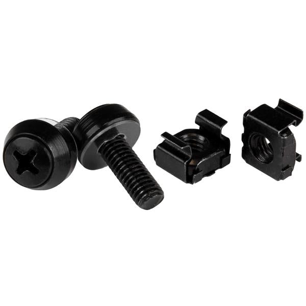 StarTech.com Kit de Fixation M6 12mm, 50 Vis et Écrous Cage à Trou Carré avec Outil d'Installation, Noir
