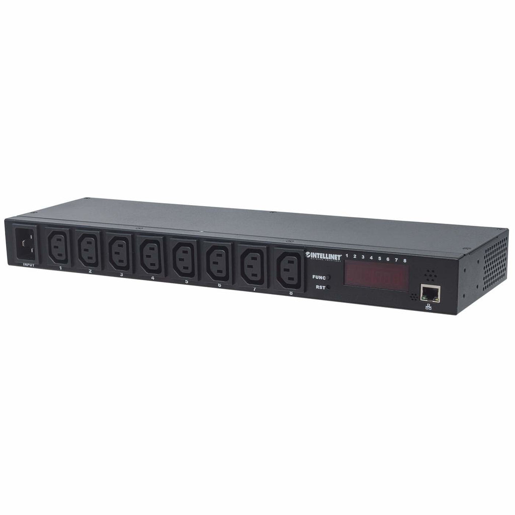 Intellinet PDU Intelligent 19" Rackable C13, Surveillance Puissance, Température et Humidité, 8 Prises, Noir