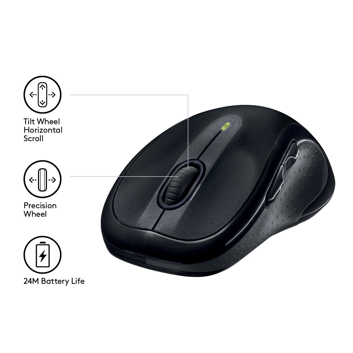 Logitech M510 Souris Sans Fil Laser, Noir