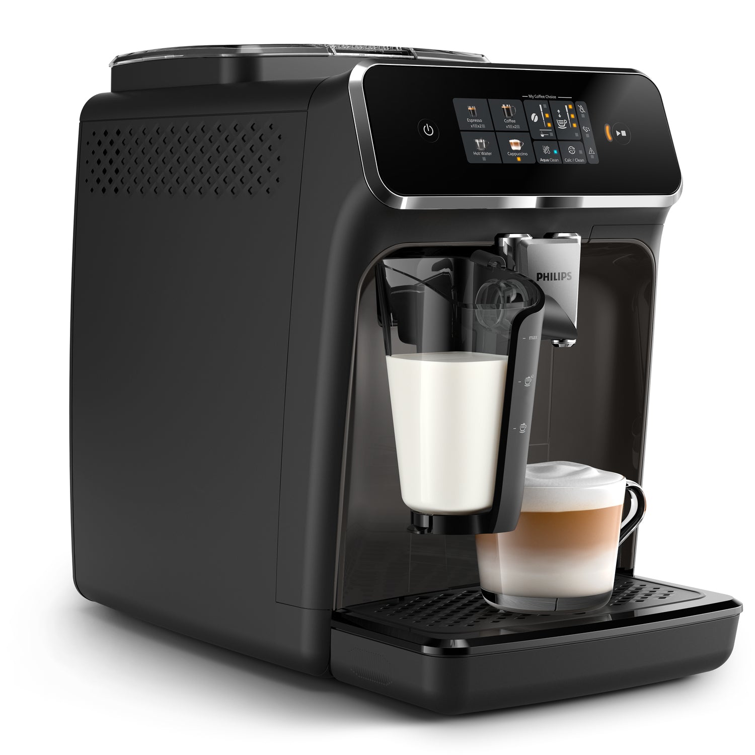 Philips Série 2300 SilentBrew Noir / Gris perle EP2334/10 Machine expresso broyeur, 4 boissons carafe LatteGo