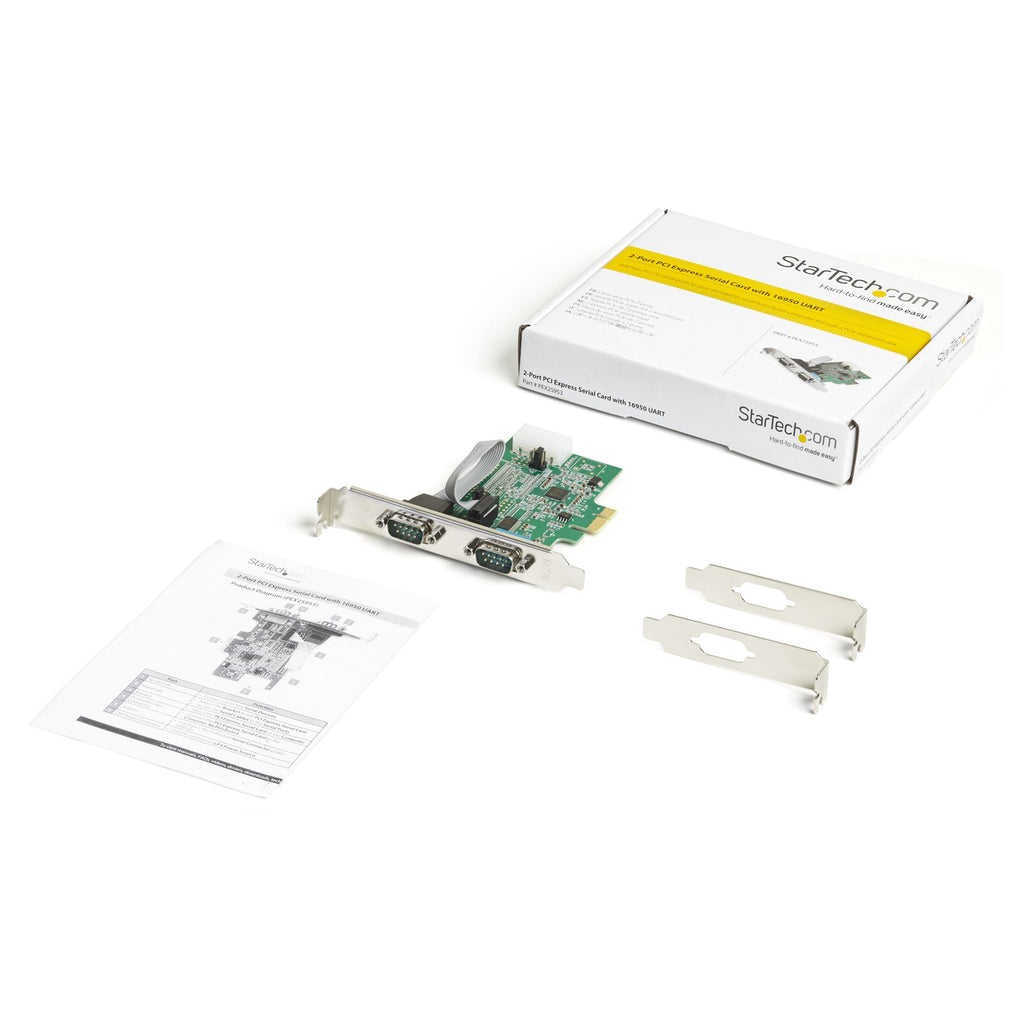 StarTech.com Carte adaptateur PCI Express vers serie RS232 - 2 ports - 16950 UART - Cache FIFO de 256 octets - ASIX AX99