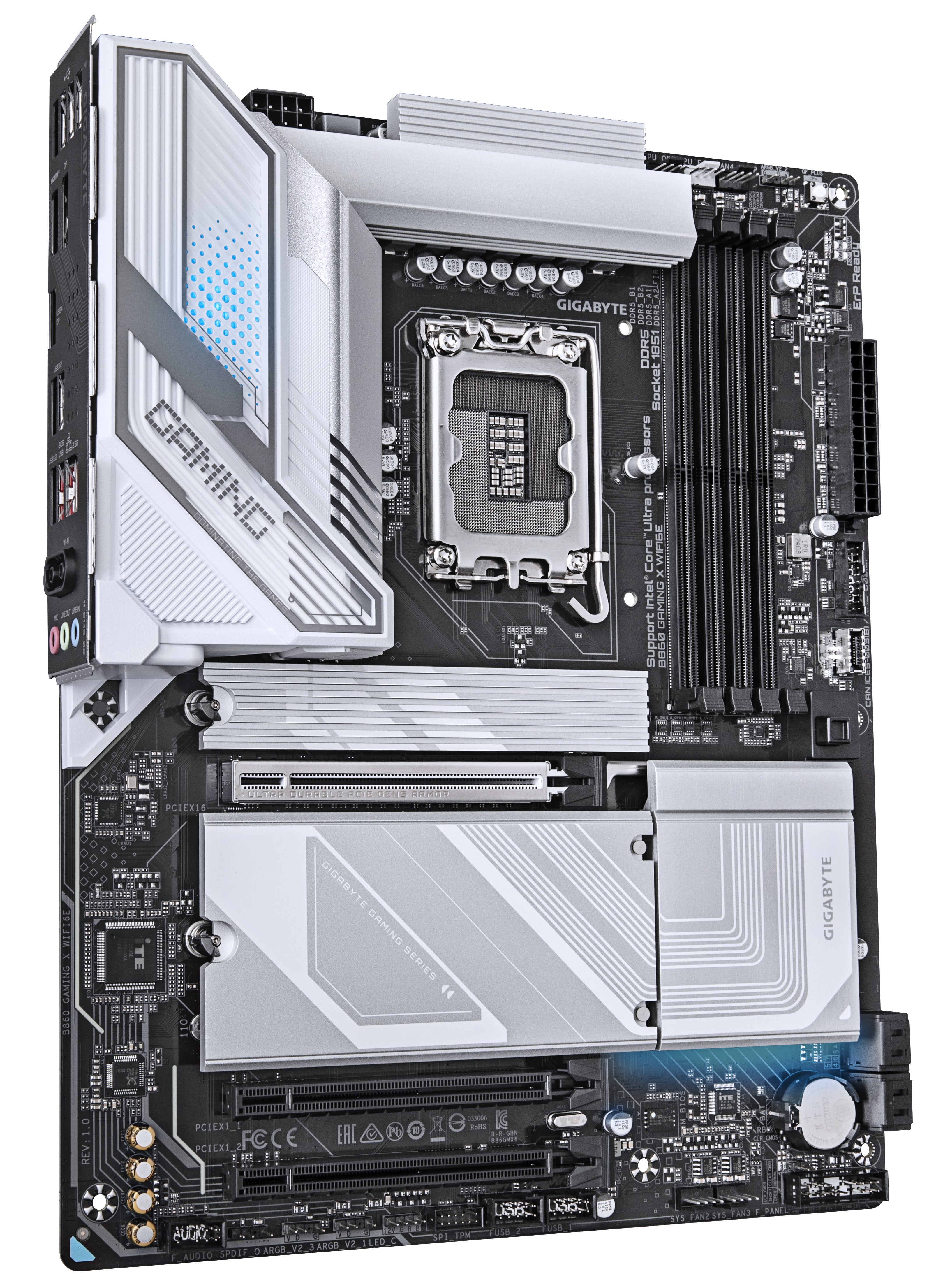GIGABYTE B860 GAMING X WIFI6E Carte mère - Processeurs Intel Core Ultra, VRM 12+1+2+1 phases, jusqu'à 9066MHz DDR5, 1xPCIe 5.0 + 2xPCIe 4.0 M.2, LAN 2,5 GbE, WIFI 6E, USB4