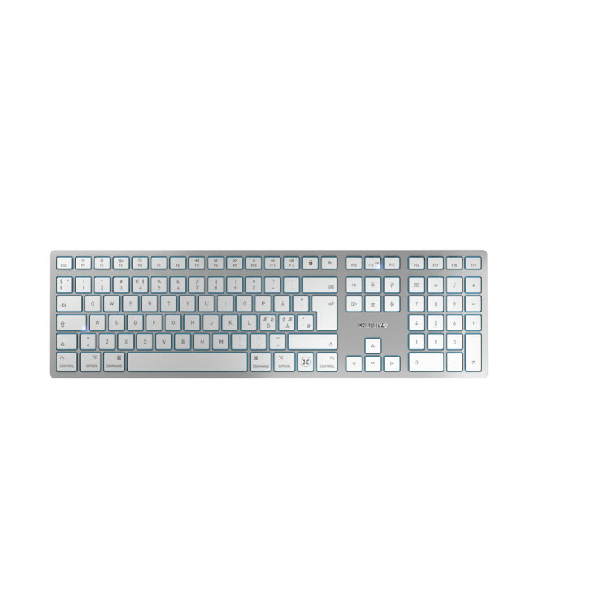 CHERRY KW 9100 SLIM FOR MAC clavier Universel USB + Bluetooth QWERTY Nordique Argent