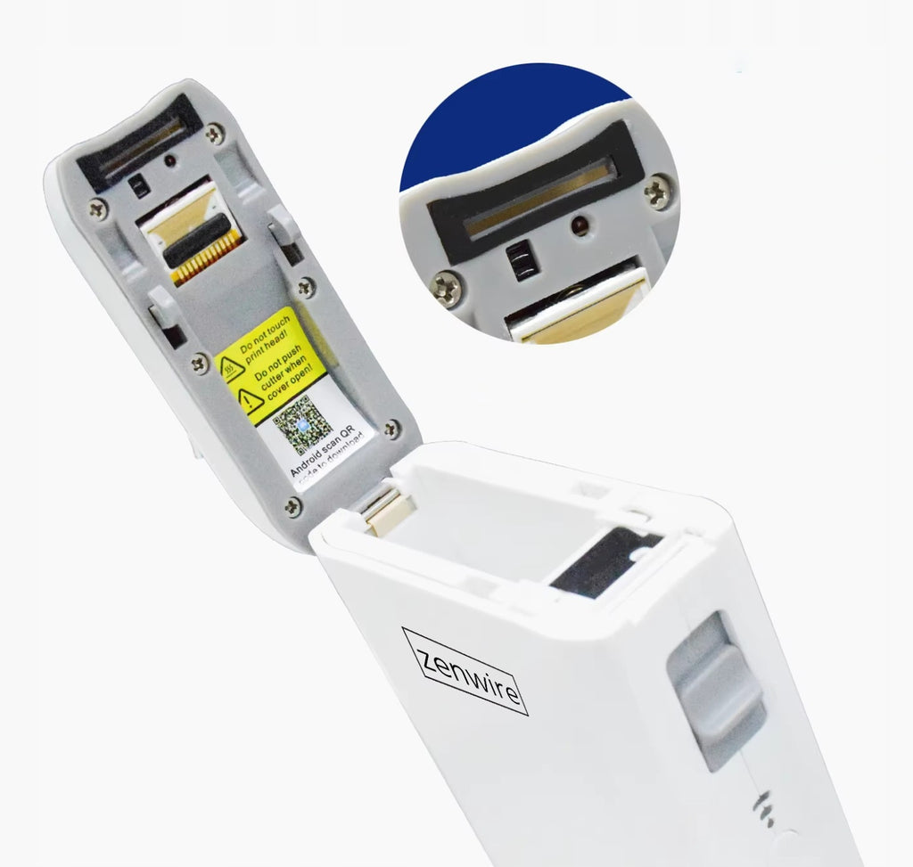 Mini-imprimante thermique portable pour étiquettes et autocollants, Bluetooth et USB-C, Zenwire TP-110