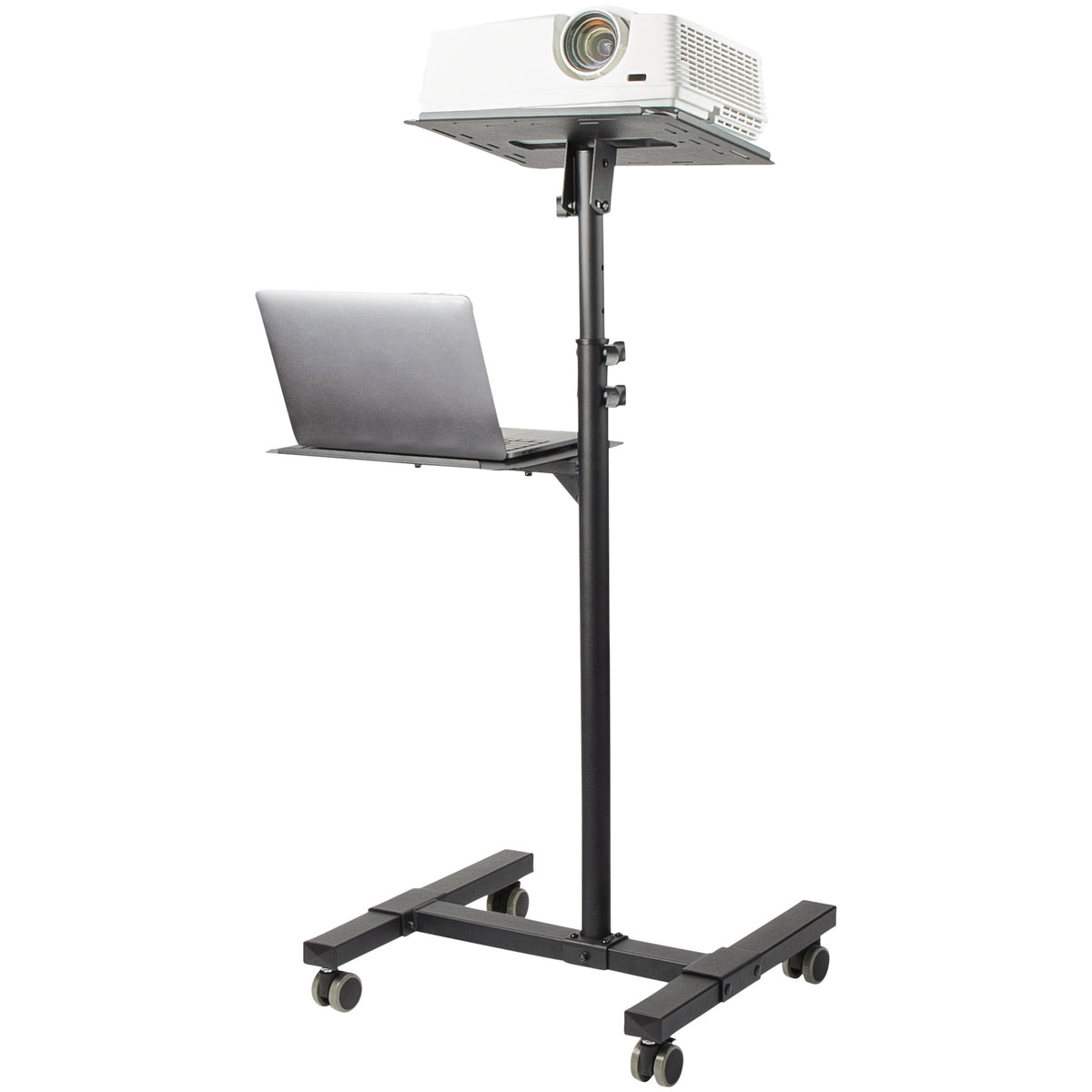 StarTech.com Table Vidéoprojecteur et Ordinateur Portable, Support Robuste 2 Étagères, Ajustable en Hauteur, Chariot Mob