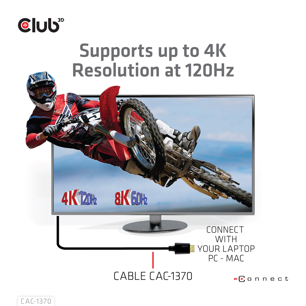 CLUB3D CAC-1370 Câble HDMI 2.1 Standard Type A, 1,5 m, Noir