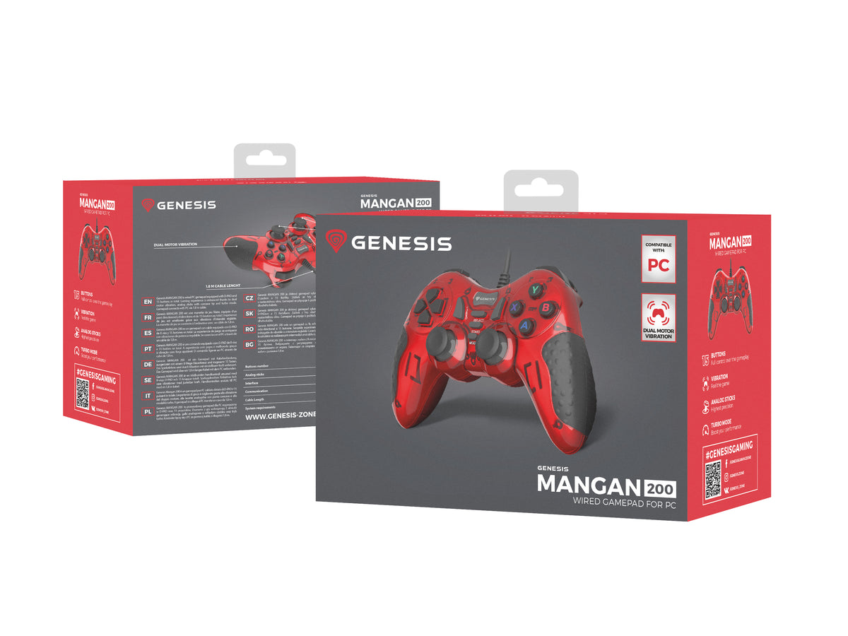 GENESIS MANGAN 200 Rouge USB 2.0 Manette de jeu Analogique/Numérique PC - vue 6