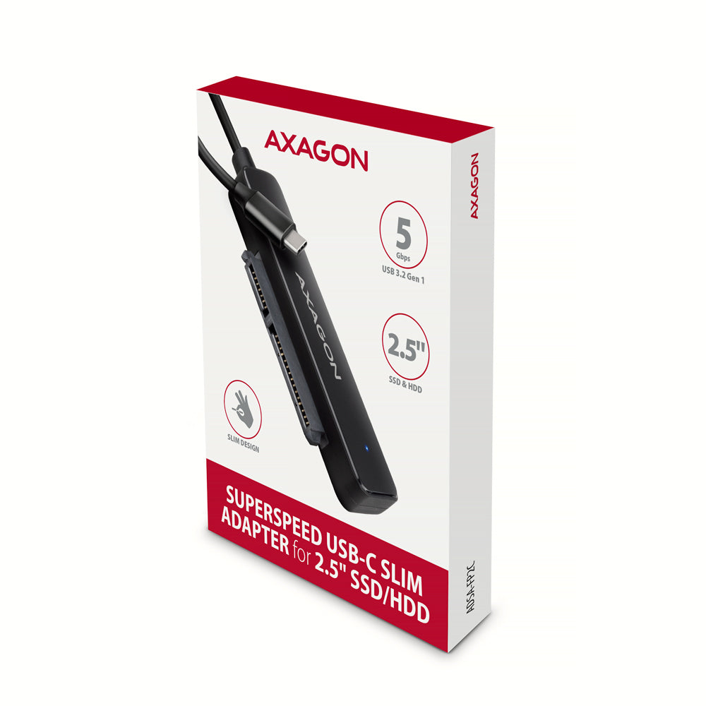 Axagon ADSA-FP2C USB-C 5Gbps - SATA 6G, 2.5 SSD/HDD SLIM adapter - Adapter - Digital/Daten carte et adaptateur d'interfaces