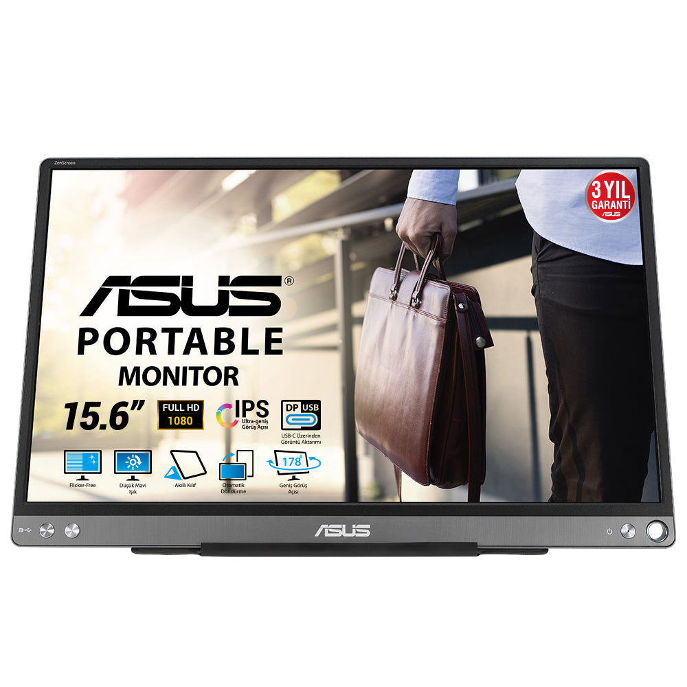 ASUS ZenScreen MB16ACE écran plat de PC 39,6 cm (15.6") 1920 x 1080 pixels Full HD LED Gris