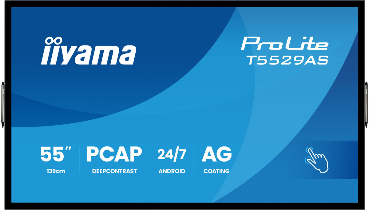 iiyama T5529AS-B1AG Écran d'affichage dynamique En forme de kiosk 138,7 cm (54.6") LED Wifi 450 cd/m² 4K Ultra HD Noir Écran tactile Intégré dans le processeur Android 24/7 - vue 3