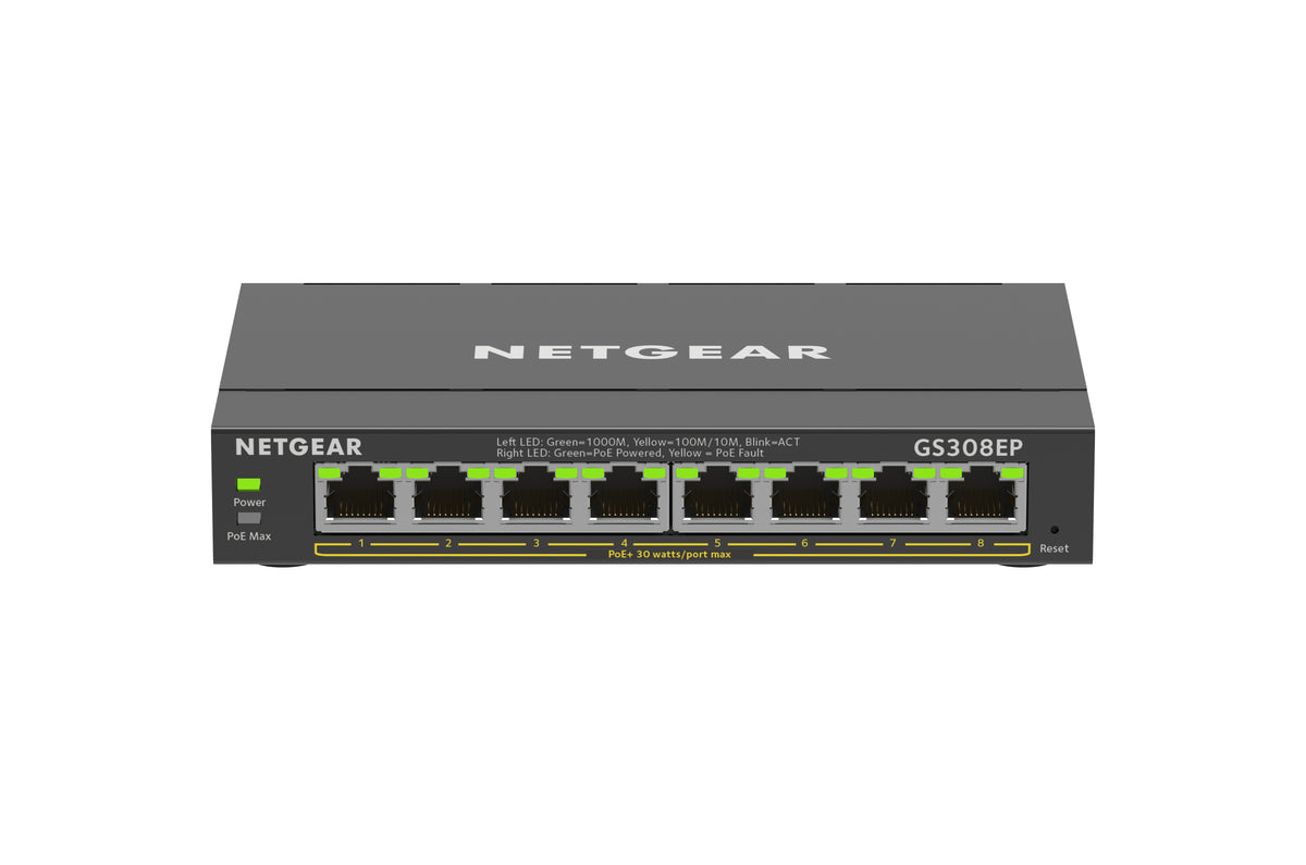 NETGEAR GS308EP Géré L2/L3 Gigabit Ethernet (10/100/1000) Connexion Ethernet, supportant l'alimentation via ce port (PoE