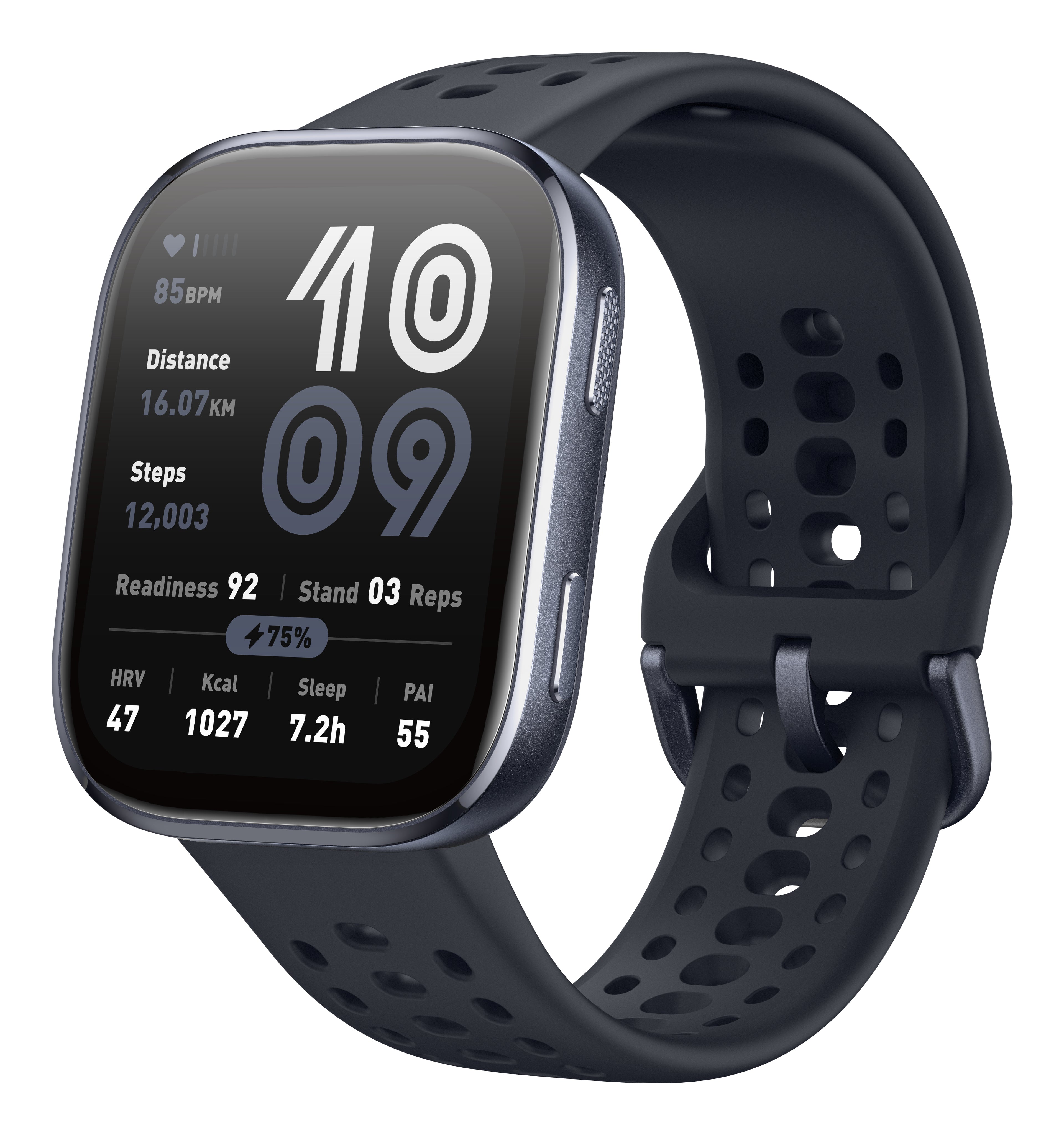 Amazfit Bip 6 Black 5 cm (1.97") AMOLED Numérique 390 x 450 pixels Écran tactile Noir GPS (satellite)