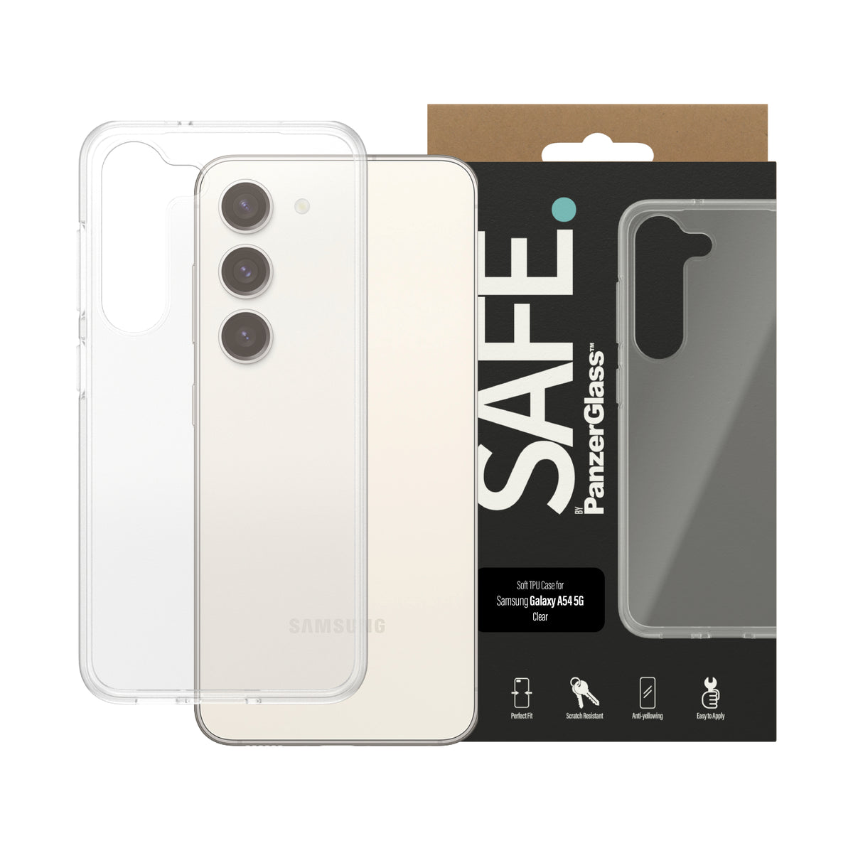 PanzerGlass SAFE. TPU Case pour Samsung Galaxy S23, Coque de Protection Transparente