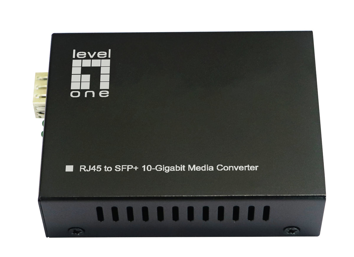 LevelOne GVT-2051 convertisseur de support réseau 10000 Mbit/s Noir