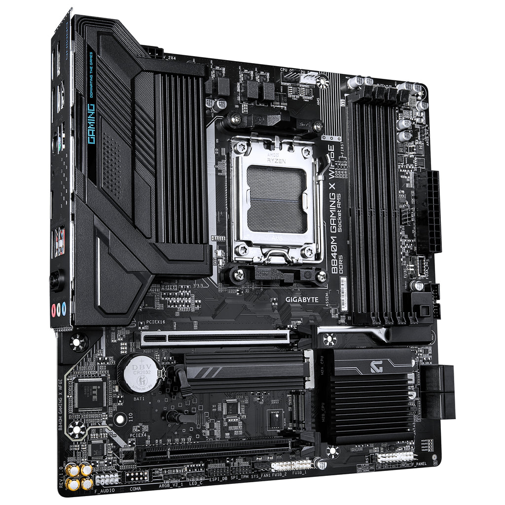GIGABYTE B840M GAMING X WIFI6E Carte Mère – Processeurs AMD Ryzen 9000, VRM 8+2+2 phases, jusqu’à 8200 MHz DDR5 (O.C.), 