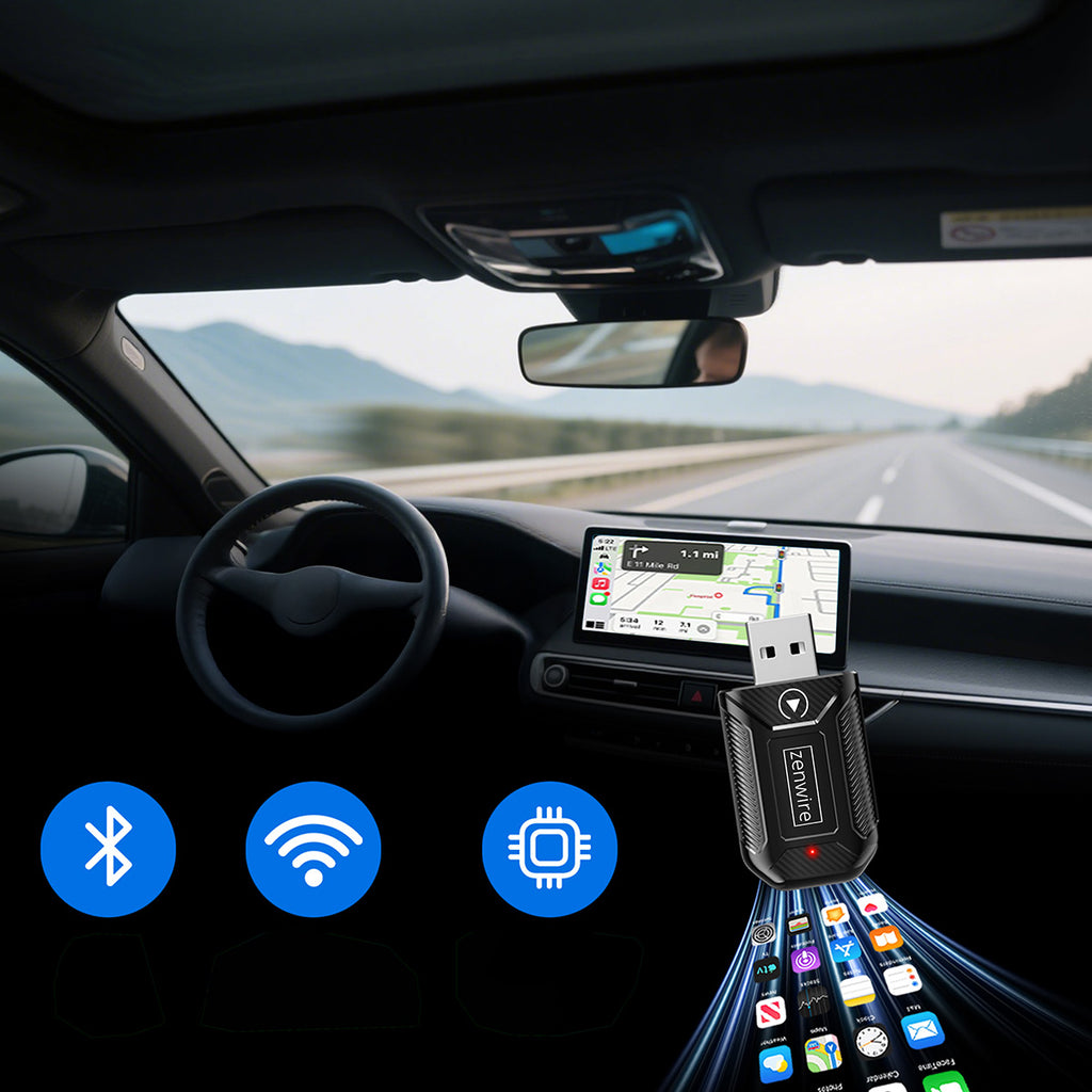 Mini-adaptateur CarPlay/Android Auto sans fil CarLink Audio USB/USB-C 10 m Zenwire M30