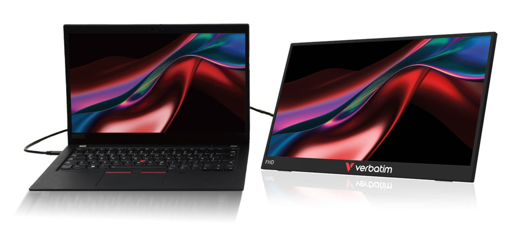Verbatim Portable 15.6" FHD Monitor LIGHT Moniteur portable Noir 39,6 cm (15.6") LCD 1920 x 1080 pixels