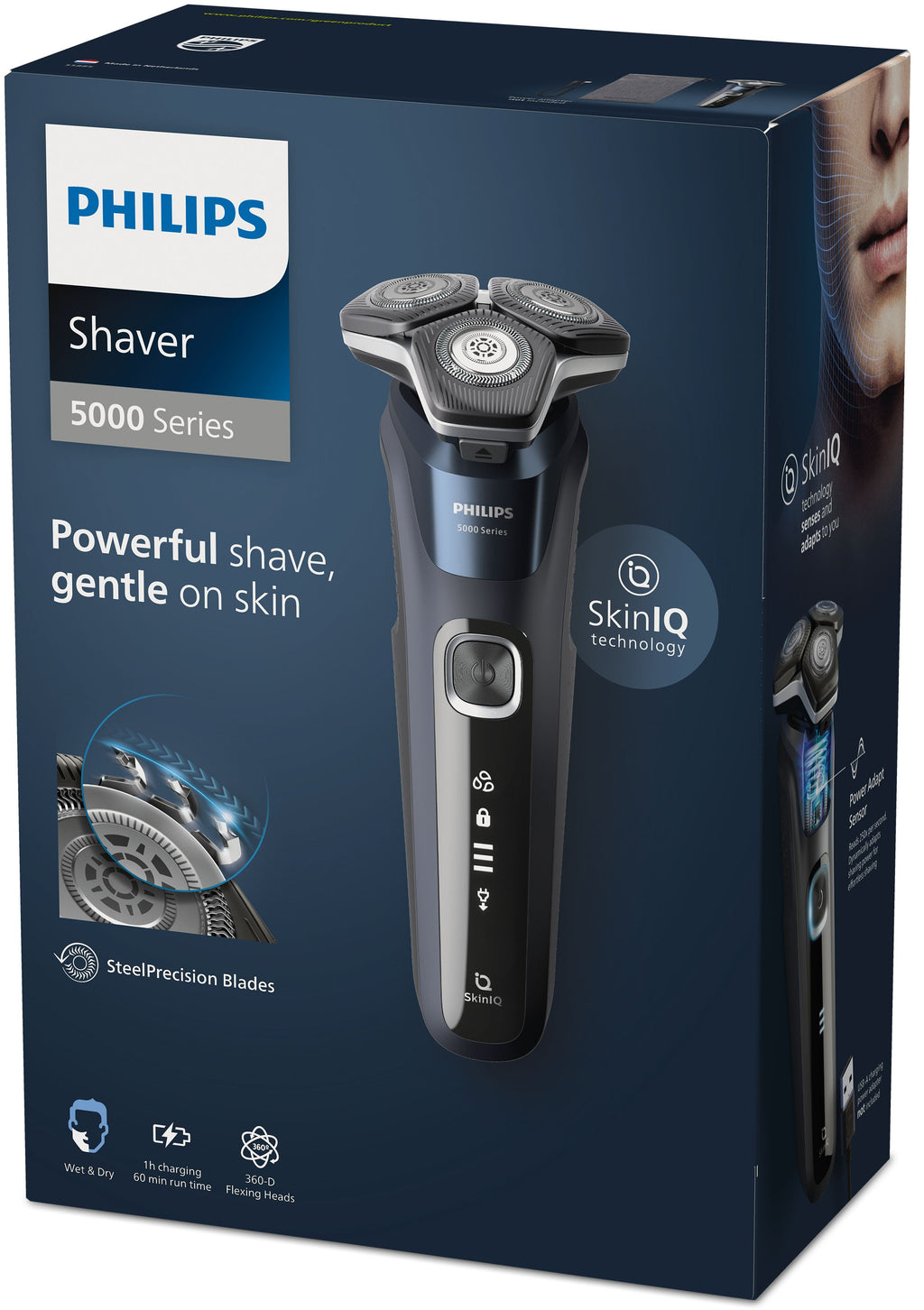 Philips SHAVER Series 5000 S5885/10 rasoir pour homme Rasoir rotatif Tondeuse Noir, Bleu