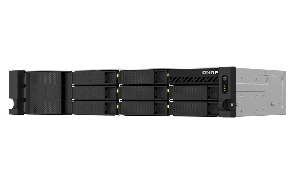 QNAP TS-873AEU-4G serveur de stockage NAS Rack (2 U) Ryzen Embedded V1500B 4 Go DDR4 0 To QuTS hero Noir