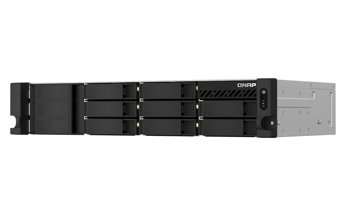 QNAP TS-873AEU-4G serveur de stockage NAS Rack (2 U) Ryzen Embedded V1500B 4 Go DDR4 0 To QuTS hero Noir