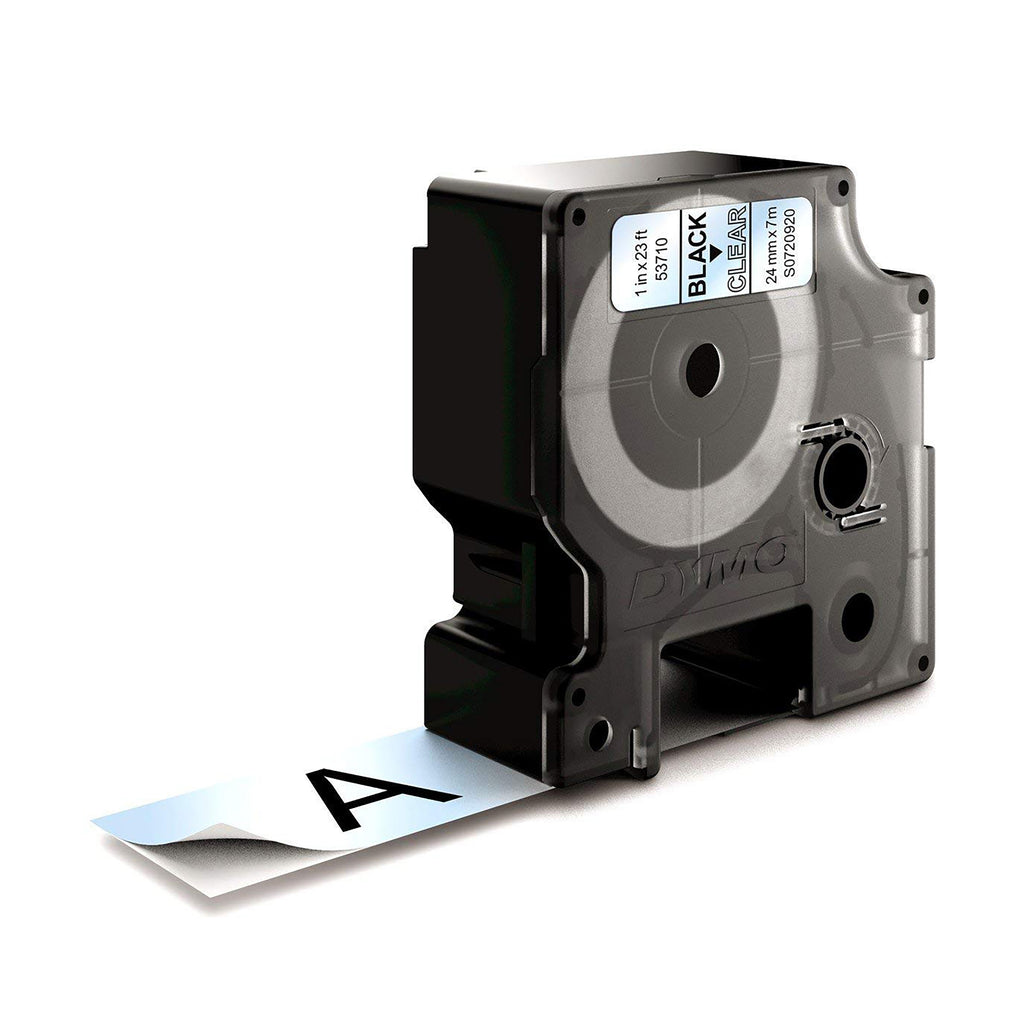 DYMO D1 étiquettes autocollantes authentiques | 24mm x 7m | Noir sur Transparent | pour étiqueteuses LabelManager