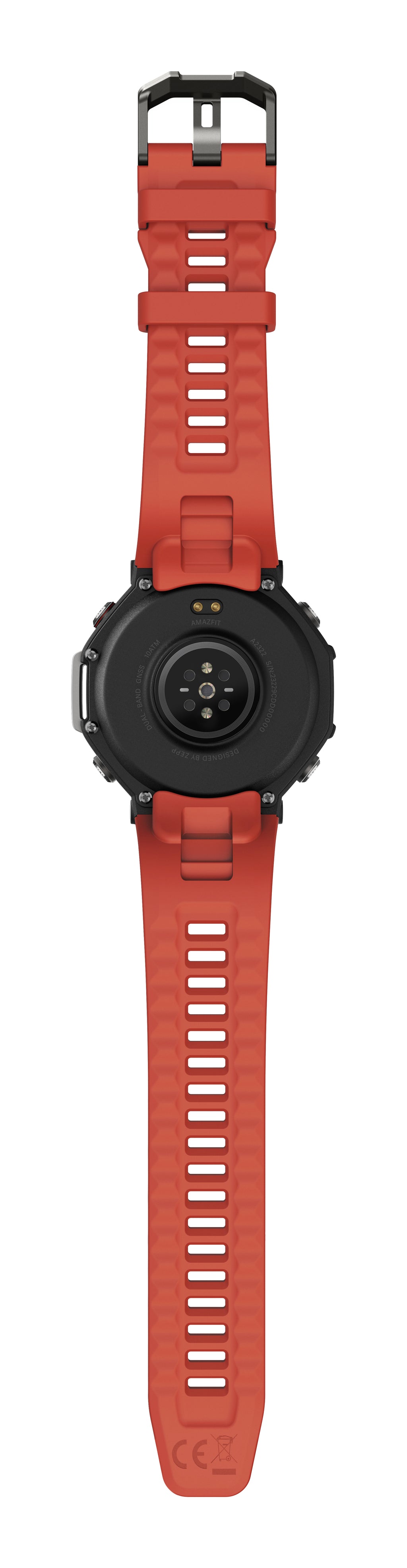 Amazfit T-Rex 3 Lava 3,81 cm (1.5") AMOLED 48.5 mm Numérique 480 x 480 pixels Écran tactile Noir, Acier inoxydable GPS (