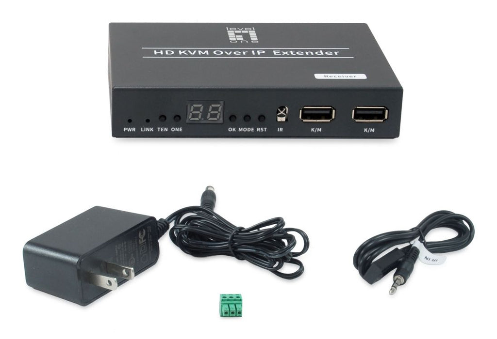 LevelOne HVE-6701R extension audio/video Récepteur AV Noir - vue 3