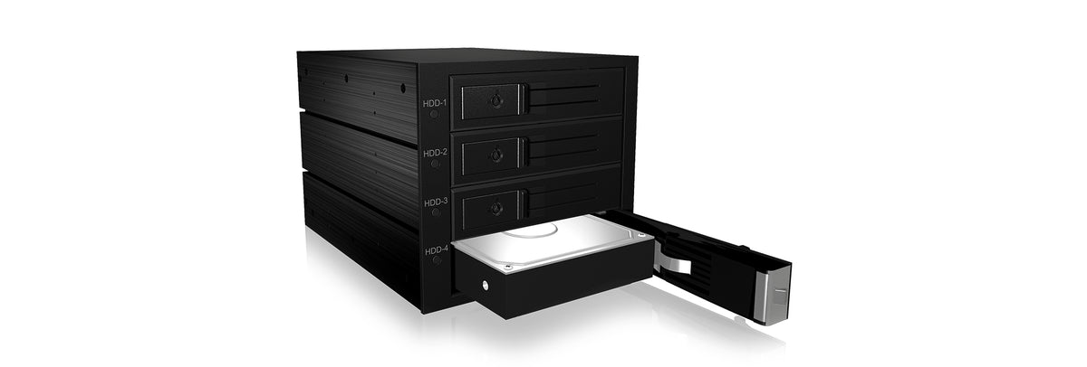 Boîtier de Disques IB-564SAS-12G pour 4 HDD 3.5", SAS et SATA, Noir