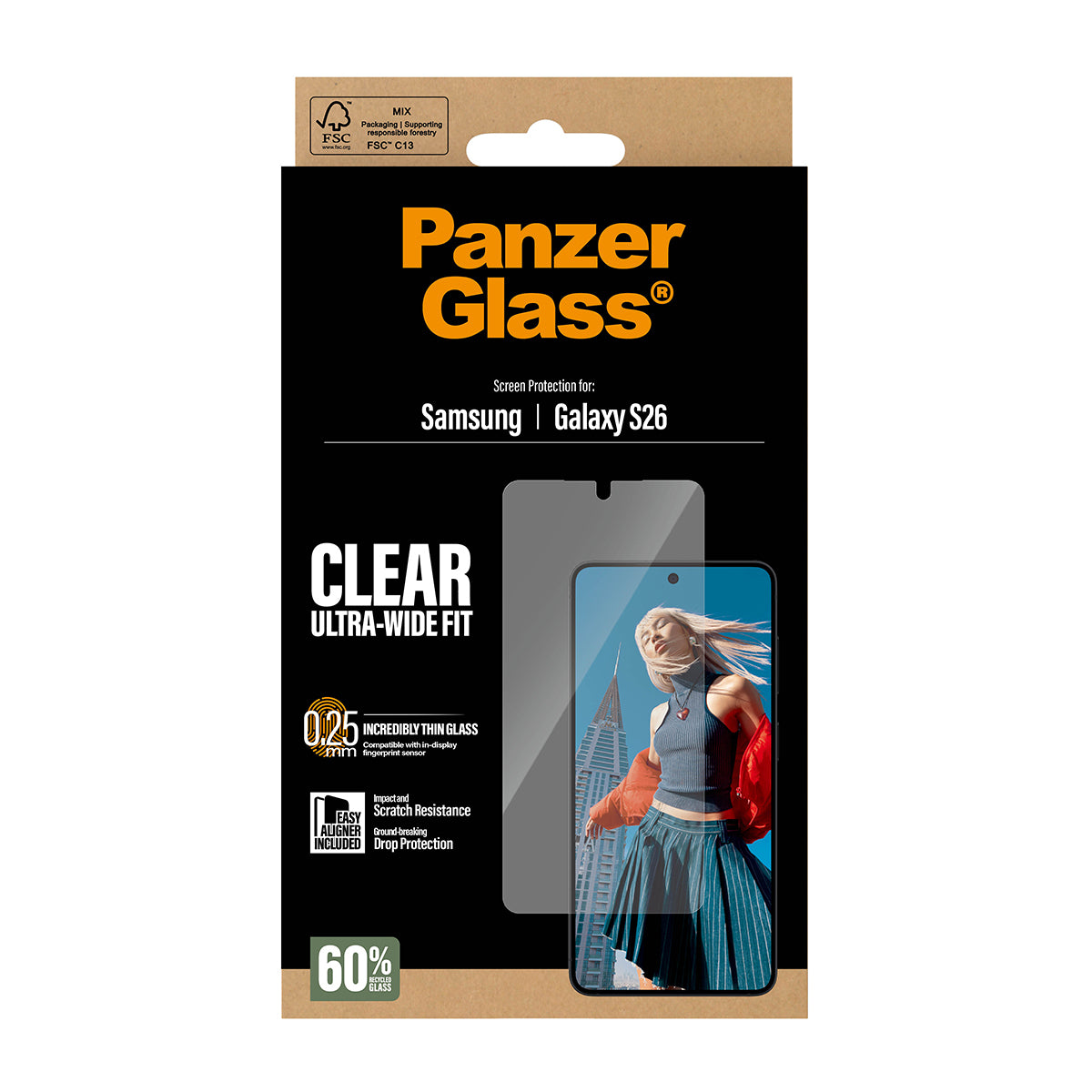 PanzerGlass ® Screen Protector Samsung Galaxy S26 | Ultra-Wide Fit w. EasyAligner Protection d'écran transparent 1 pièce(s)