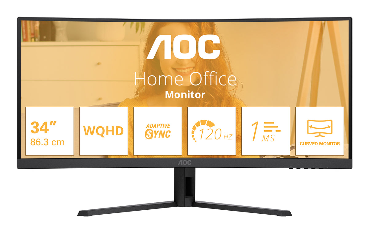 AOC B3 CU34B3E Écran PC Courbe 34" Wide Quad HD LED Noir