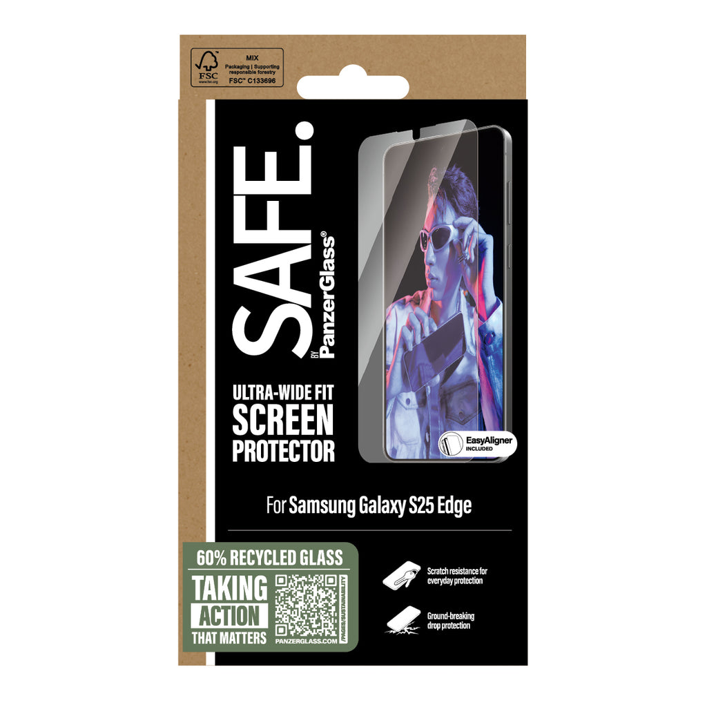 PanzerGlass PanzerGlass SAFE. by ® Screen Protector Samsung S25 Edge | Ultra-Wide Fit Protection d'écran transparent 1 pièce(s)