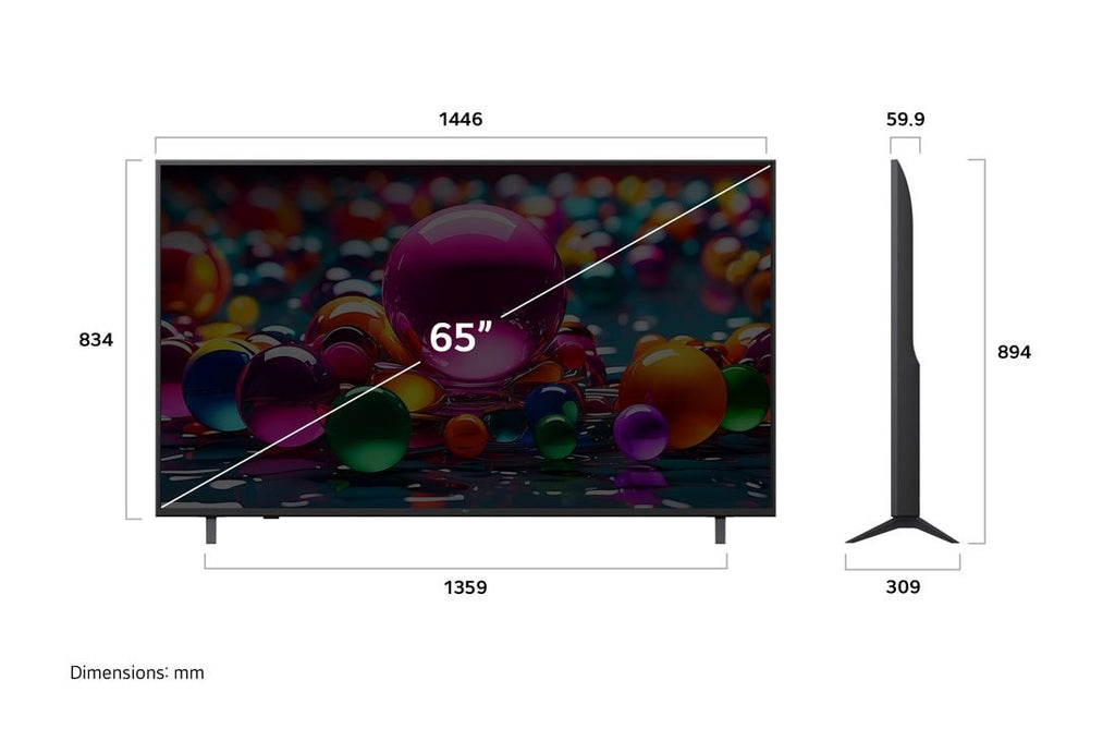 LG UHD AI 65UA75003LA TV 165,1 cm (65") 4K Ultra HD Smart TV Wifi Noir