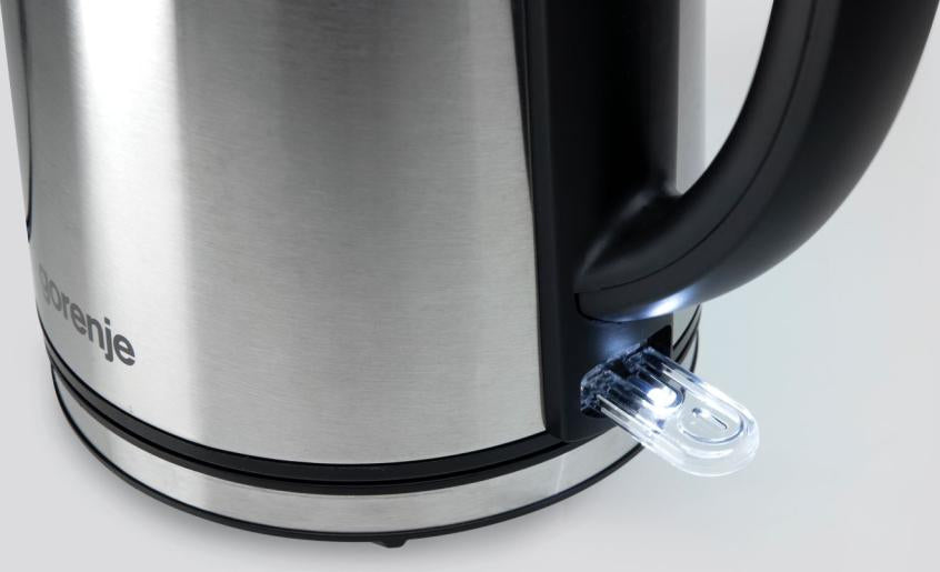 Gorenje K15DWS bouilloire 1,5 L 2200 W Noir, Acier inoxydable