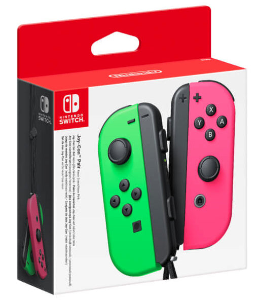 Manettes Joy-Con Bluetooth Noir, Vert, Rose pour Nintendo Switch