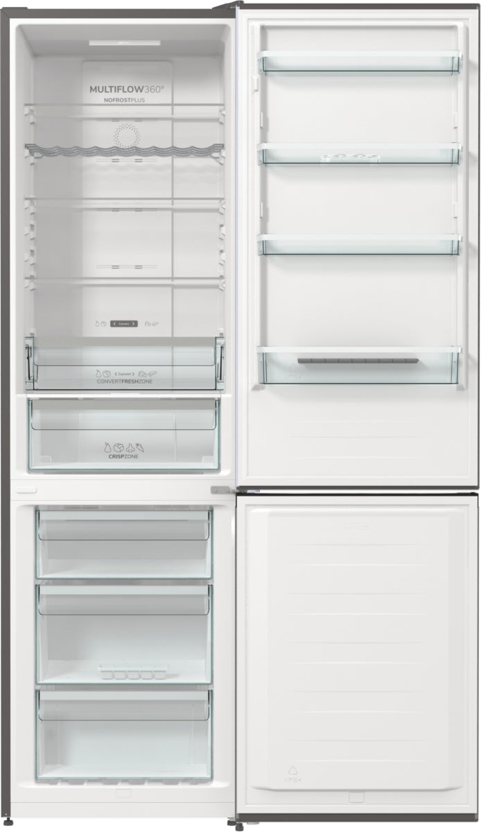 Gorenje G600 NRK620CA2XL4 Pose libre 331 L Gris, Acier inoxydable, Gris foncé