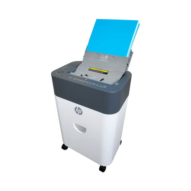HP OneShred Auto 100CC Destructeur de Papier, Coupe Croisée, 22 cm, Blanc