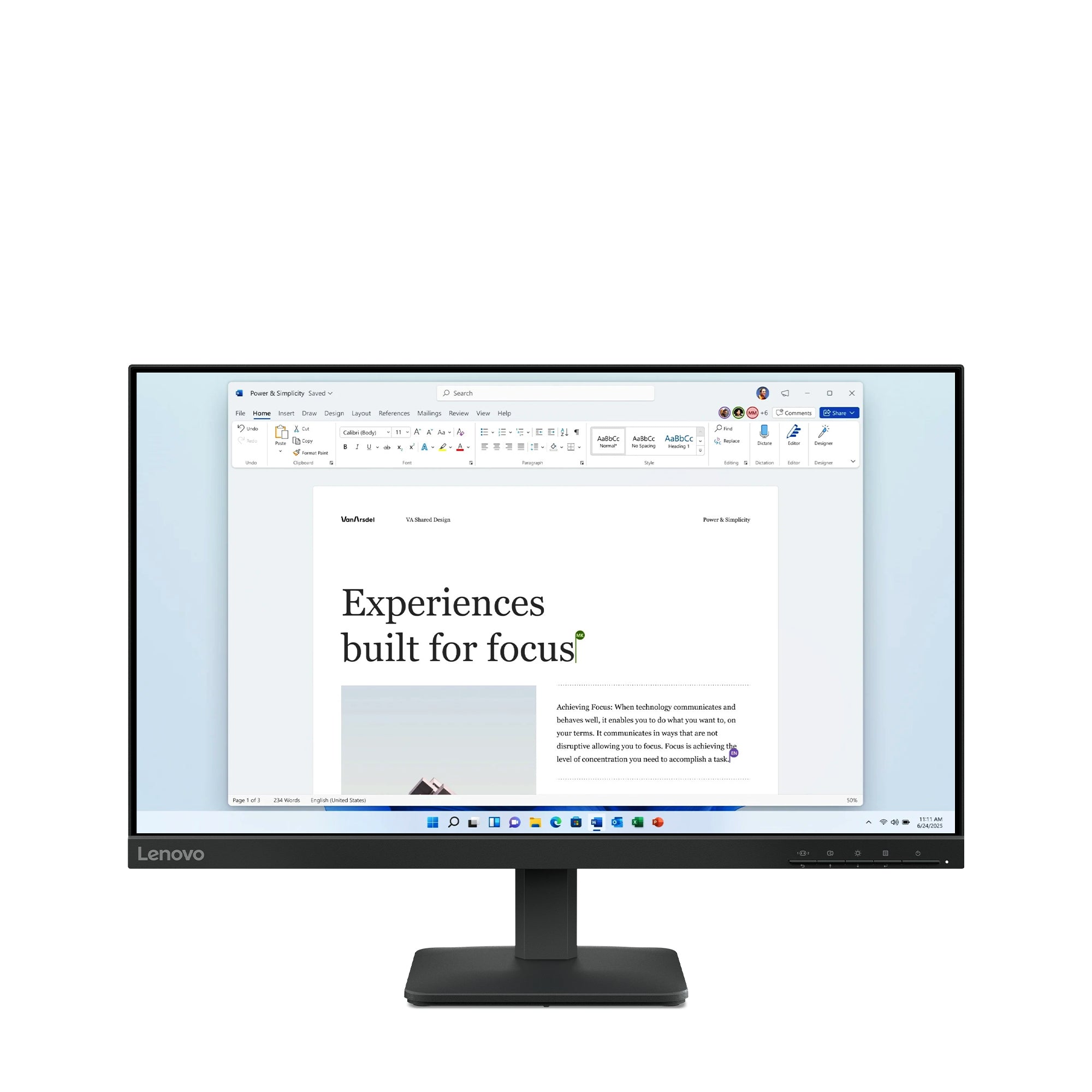 Lenovo L24-4e écran plat de PC 60,5 cm (23.8") 1920 x 1080 pixels Full HD LCD Noir