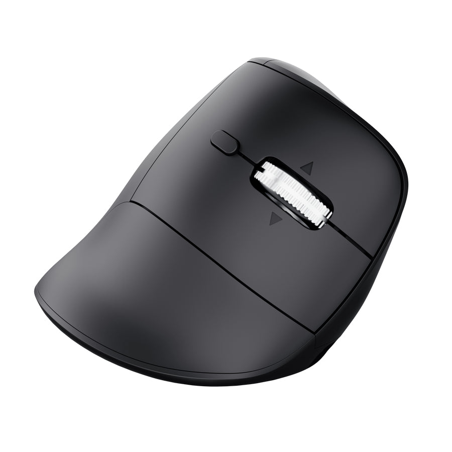 Trust Vyran Souris Verticale Sans Fil RF et Bluetooth, Optique 4800 DPI, Droitier, Noir