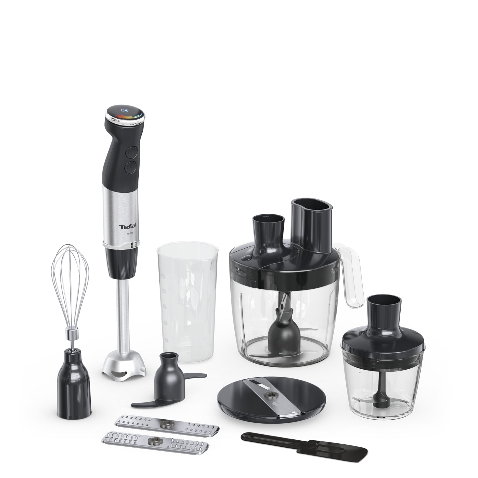 Tefal Quickchef+ HB67G830 blender 0,8 L Mélangeur par immersion 1000 W Noir, Acier inoxydable